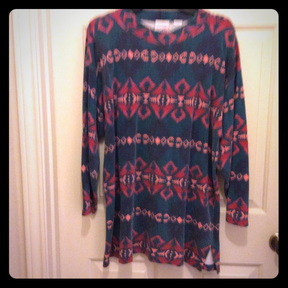 Nuovo L Native American print sweatshirt tunic